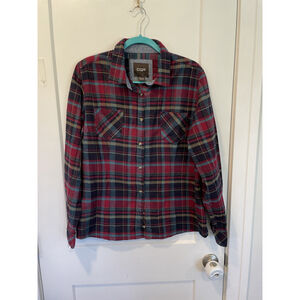 CQR Flannel Shirt Mens XL Button Up Long Sleeve Plaid Cotton Workwear